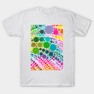 Light Rainbow Pastel Polka Dot Pattern Design T-Shirt