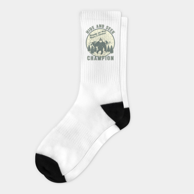 Vintage Worn Bigfoot Hide and Seek Champion Socks by Joaddo