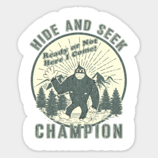 Vintage Worn Bigfoot Hide and Seek Champion Magnet