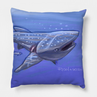Whale Shark Sketch Pillow