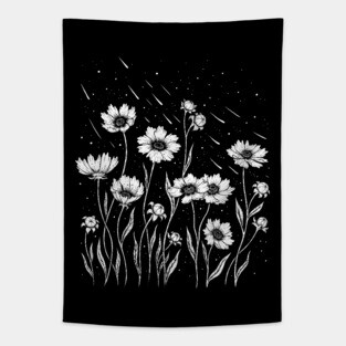 Midnight Golden Wave Tapestry