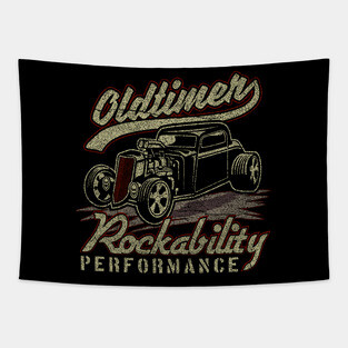Oldtimer Rockability Performance Retro Vintage Car Tapestry