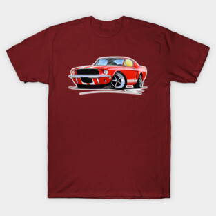 Ford Mustang (67) Red (Stripes) T-Shirt