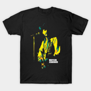 Waylon Jennings Pop Art design. Waylon Arnold Jennings v5 T-Shirt