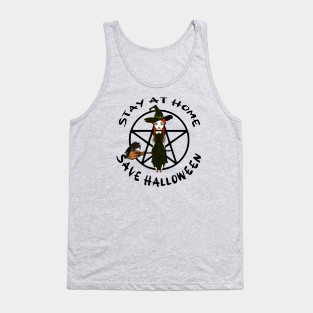 Stay at Home Save Halloween Cheeky Witch Tank Top by Cheeky Witch