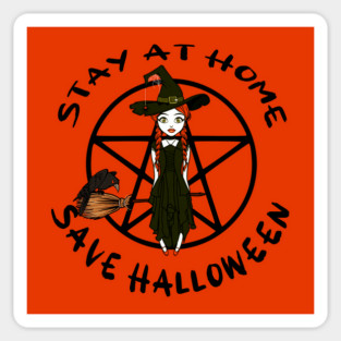 Stay at Home Save Halloween Cheeky Witch Sticker