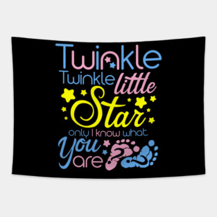 Twinkle Twinkle Little Star Only I Know What You Are - Gender Keeper Gender Reveal Party Tapestry