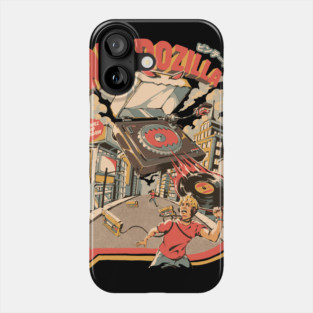 Retro Soundzilla Black - A Monstrous Vinyl Record Player Phone Case
