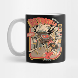 Retro Soundzilla Black - A Monstrous Vinyl Record Player Mug