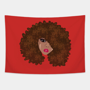 Natural Hair Big Brown Afro Tapestry