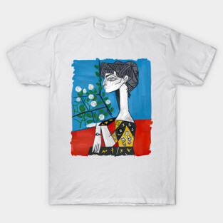 Modern Cubist Woman Portrait Illustration T-Shirt