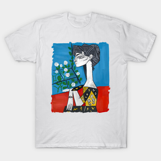 Modern Cubist Woman Portrait Illustration T-Shirt by denizko