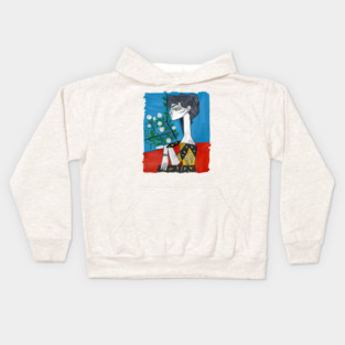 Modern Cubist Woman Portrait Illustration Kids Hoodie