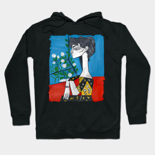 Modern Cubist Woman Portrait Illustration Hoodie