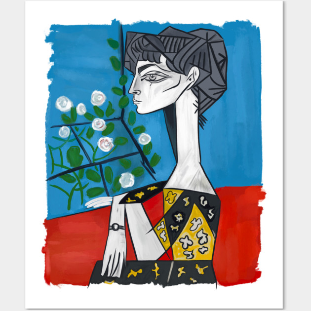 Modern Cubist Woman Portrait Illustration Wall Art by denizko