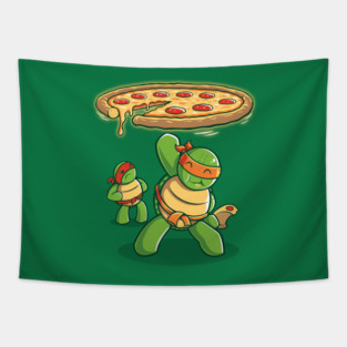 Delicious Disk Attack - Ninja Turtles Tapestry