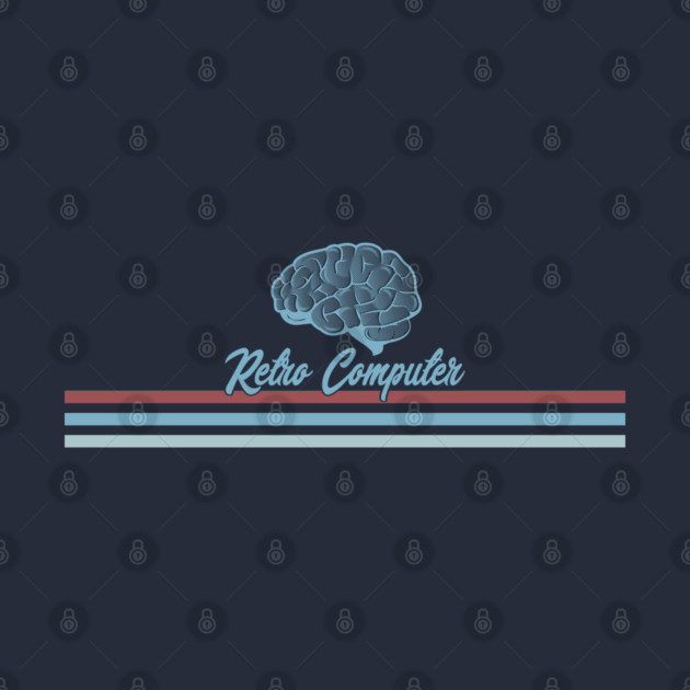 Retro Computer Brain - Stripes by Jitterfly