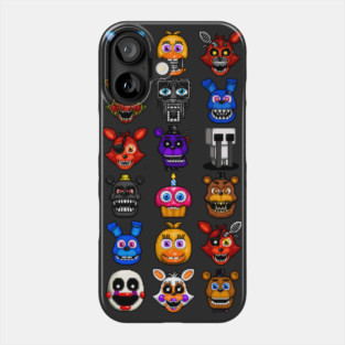 FNAF pixel art collage Phone Case