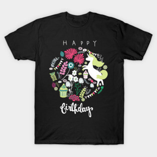 Unicorn Happy Birthday T-Shirt