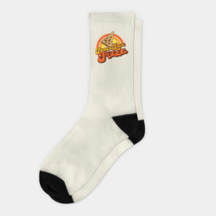 PEACE LOVE PIZZA - Weathered Retro Pizza Socks