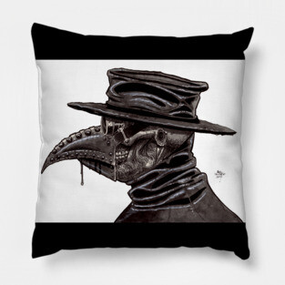 Plague Doctor Profile Pillow