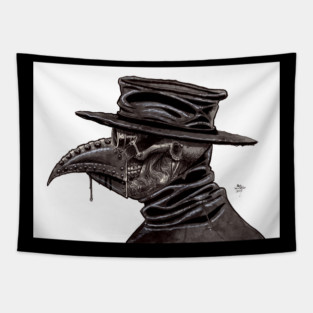 Plague Doctor Profile Tapestry
