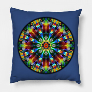 Tie-Dye Fireworks Mandala Pillow