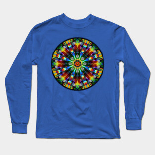Tie-Dye Fireworks Mandala Long Sleeve T-Shirt