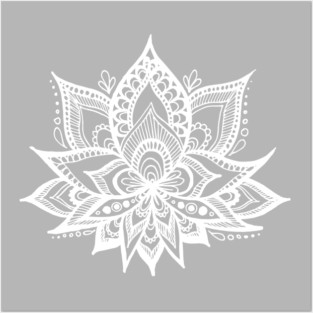 Grey Lotus Flower Posters and Art
