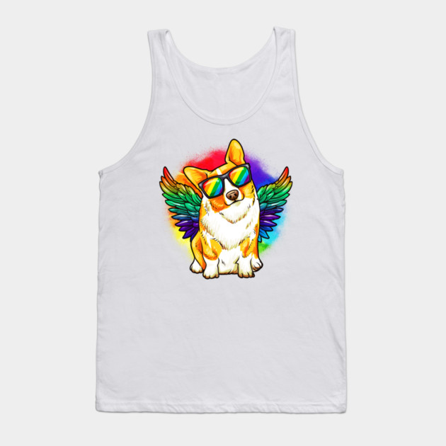 Funny Corgi Dog Rainbow Pride Tank Top by creative