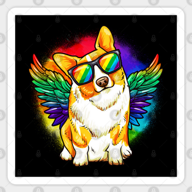Funny Corgi Dog Rainbow Pride Sticker by creative