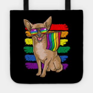 Funny Chihuahua Rainbow Pride Tote