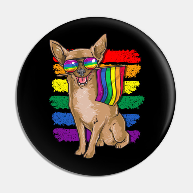 Funny Chihuahua Rainbow Pride Pin by creative