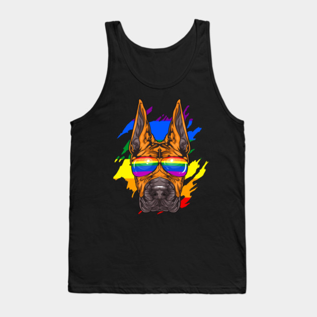 Funny Great Dane Dog Rainbow Pride Tank Top by creative
