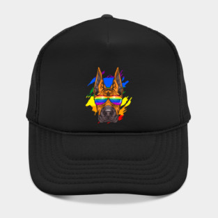 Funny Great Dane Dog Rainbow Pride Hat