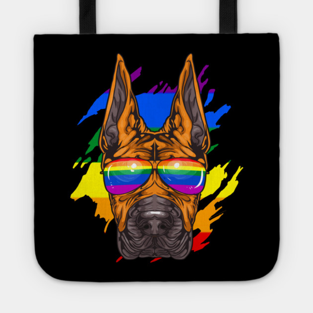 Funny Great Dane Dog Rainbow Pride Tote by creative