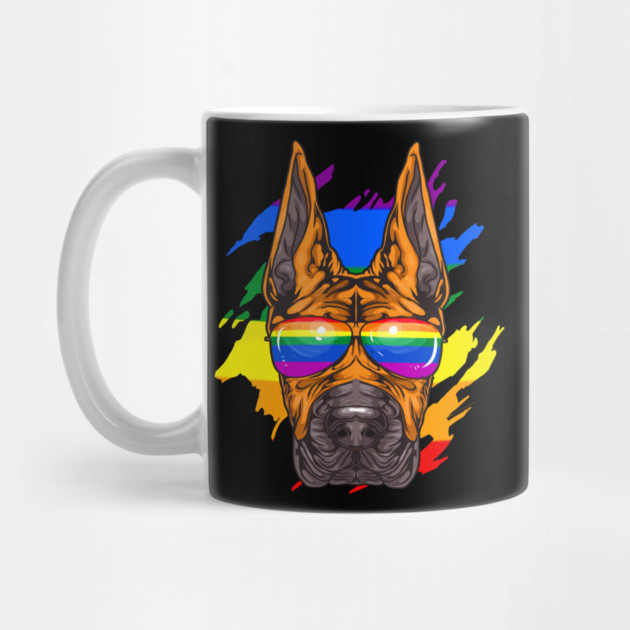 Funny Great Dane Dog Rainbow Pride by creative