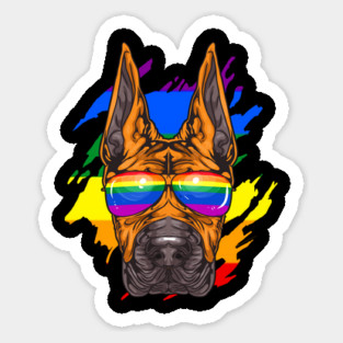 Funny Great Dane Dog Rainbow Pride Magnet