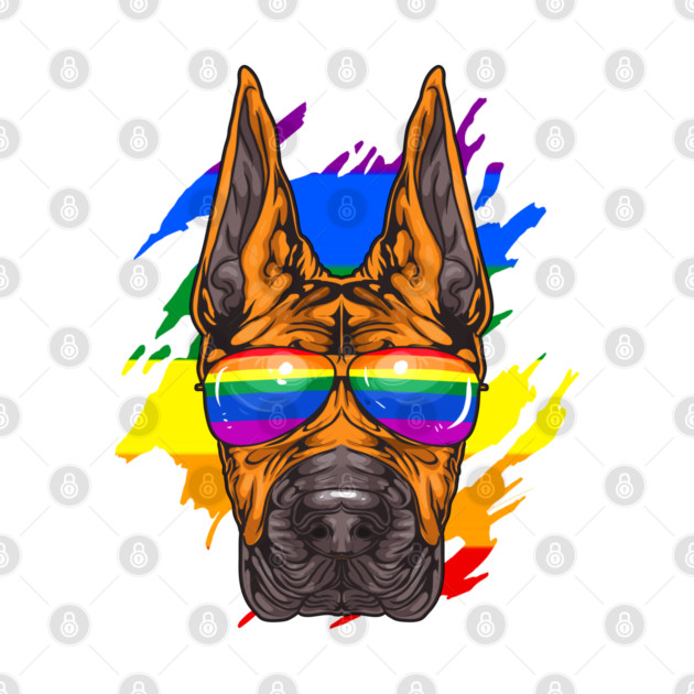 Funny Great Dane Dog Rainbow Pride by creative