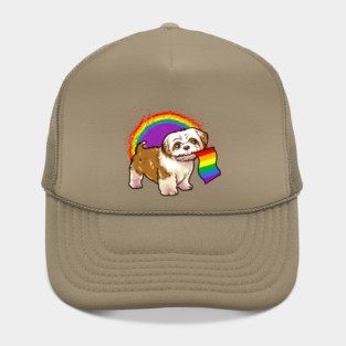 Funny Shih Tzu Dog Rainbow Pride Hat