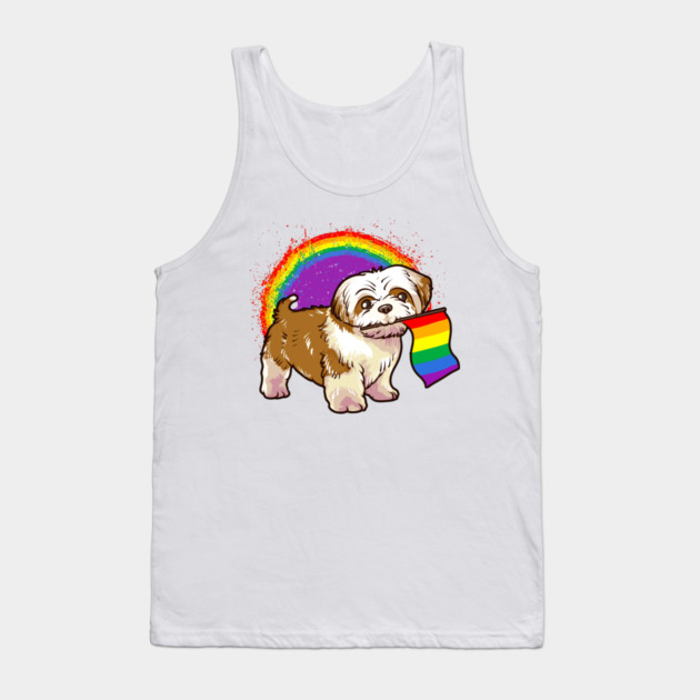 Funny Shih Tzu Dog Rainbow Pride Tank Top by creative