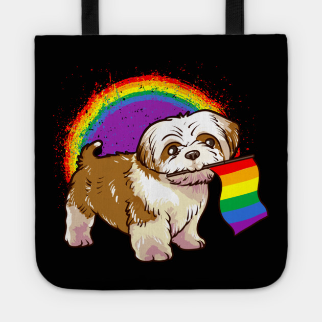 Funny Shih Tzu Dog Rainbow Pride Tote by creative