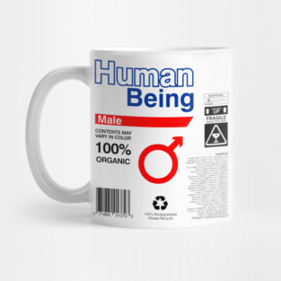 Human Being Label Ingredients - male Mug