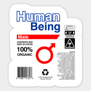 Human Being Label Ingredients - male Magnet