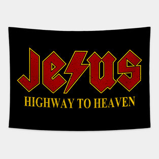 Jesus Rocks Highway to Heaven Tapestry