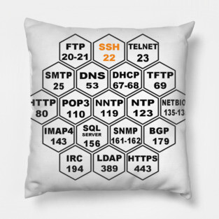 Commonly Hacked Ports Pillow