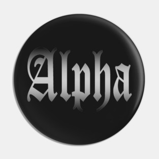 Alpha Old English Pin