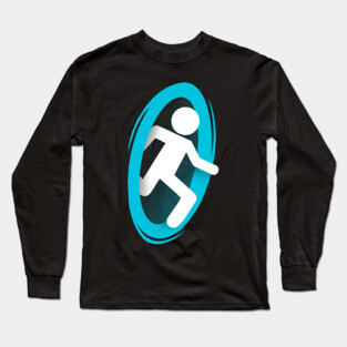 Blue Portal front and back - Video Game Long Sleeve T-Shirt