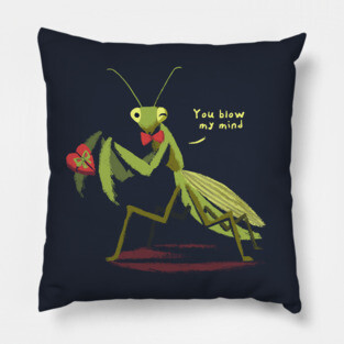 You blow my mind - Funny Valentine Praying Mantis - Cute Insect Pillow