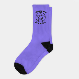 Cheeky Witch® Pentacle with Flying Witch Back Print Socks